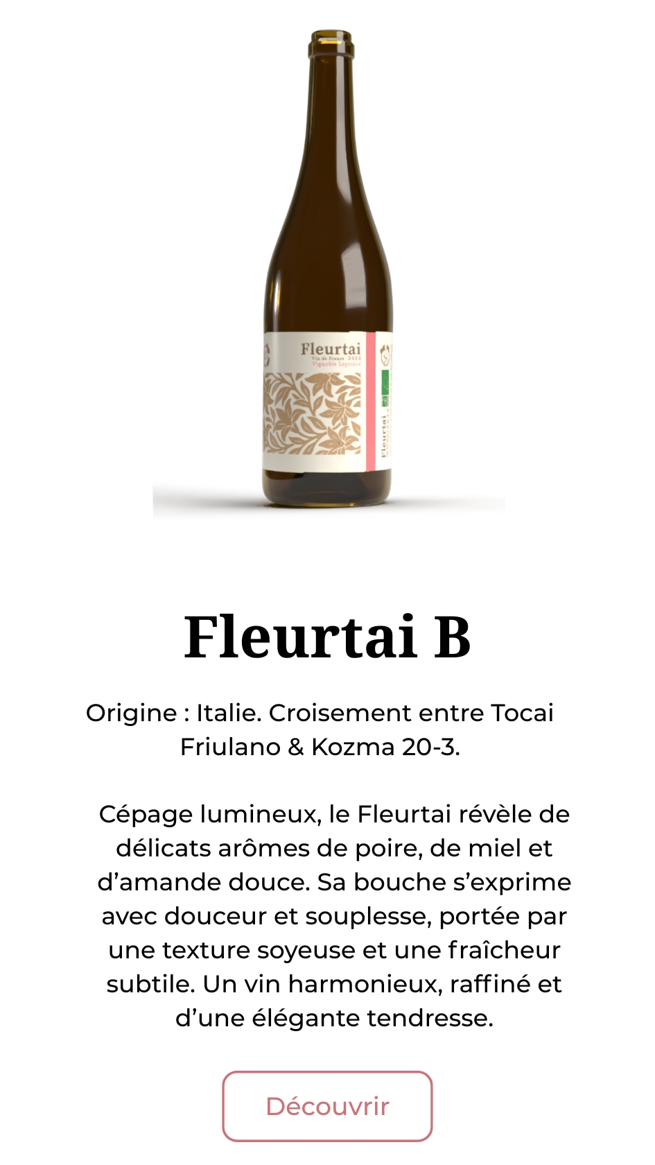 Fleurtai vin normand vignoble leprince